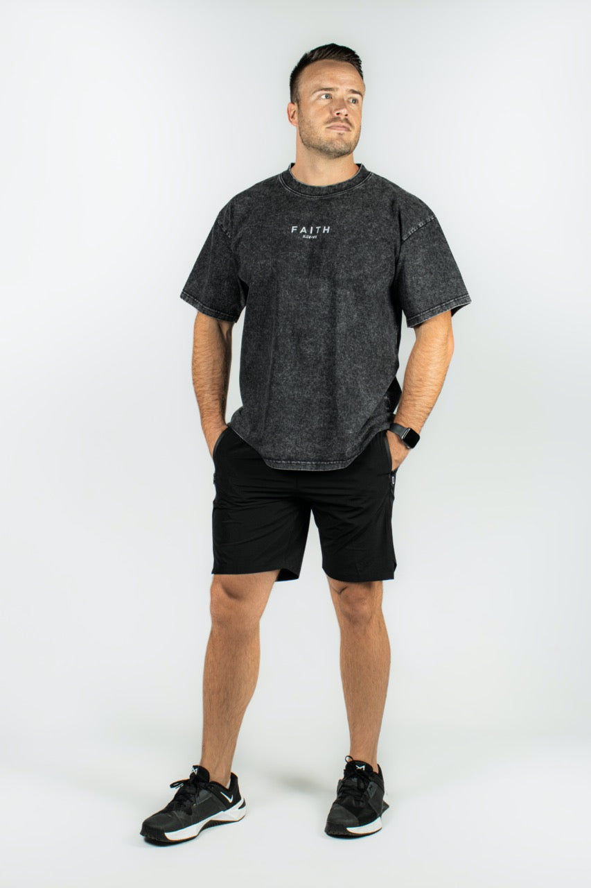 Elev8 mens black oversized tee full length back — sportswear South Africa