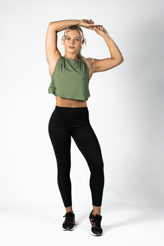 Elev8 Virtue Tank Green full length — womens gym clothing South Africa