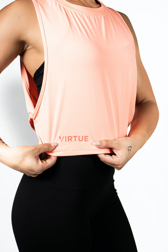 Elev8 coral side slit tank detail — womens fitness top South Africa