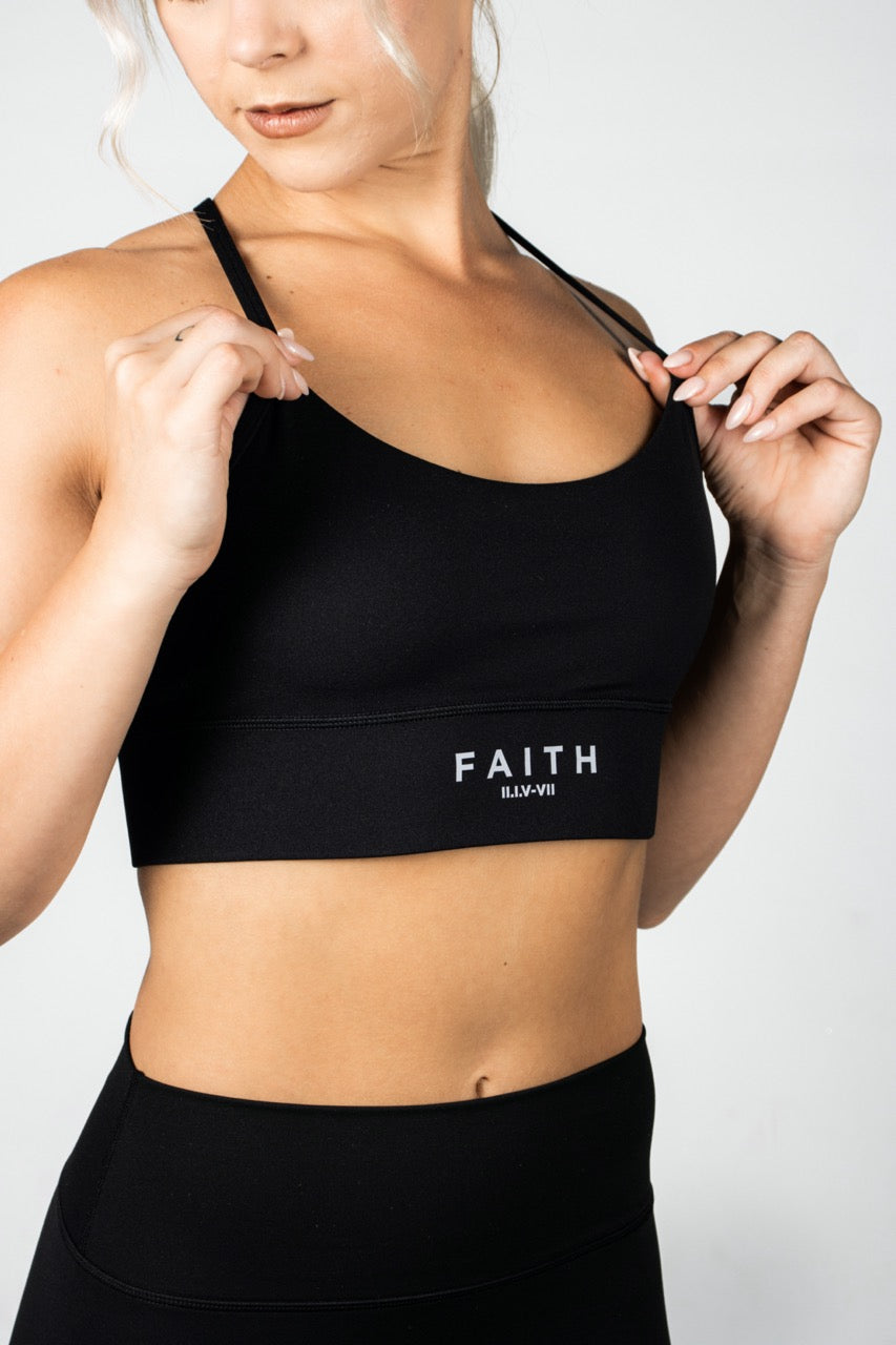 Elev8 black training bra strap detail — womens gym apparel South Africa