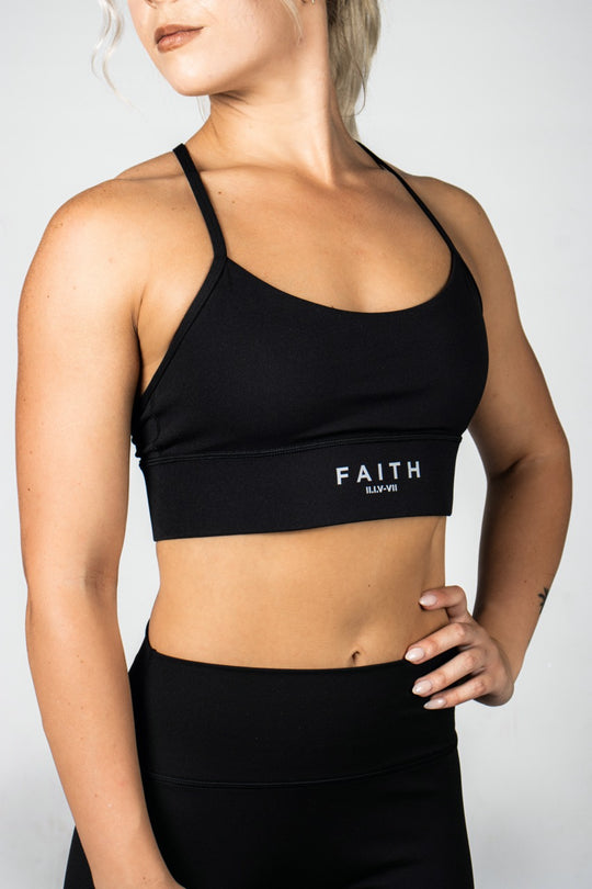 Elev8 Faith Training Bra Black front — womens workout bra South Africa