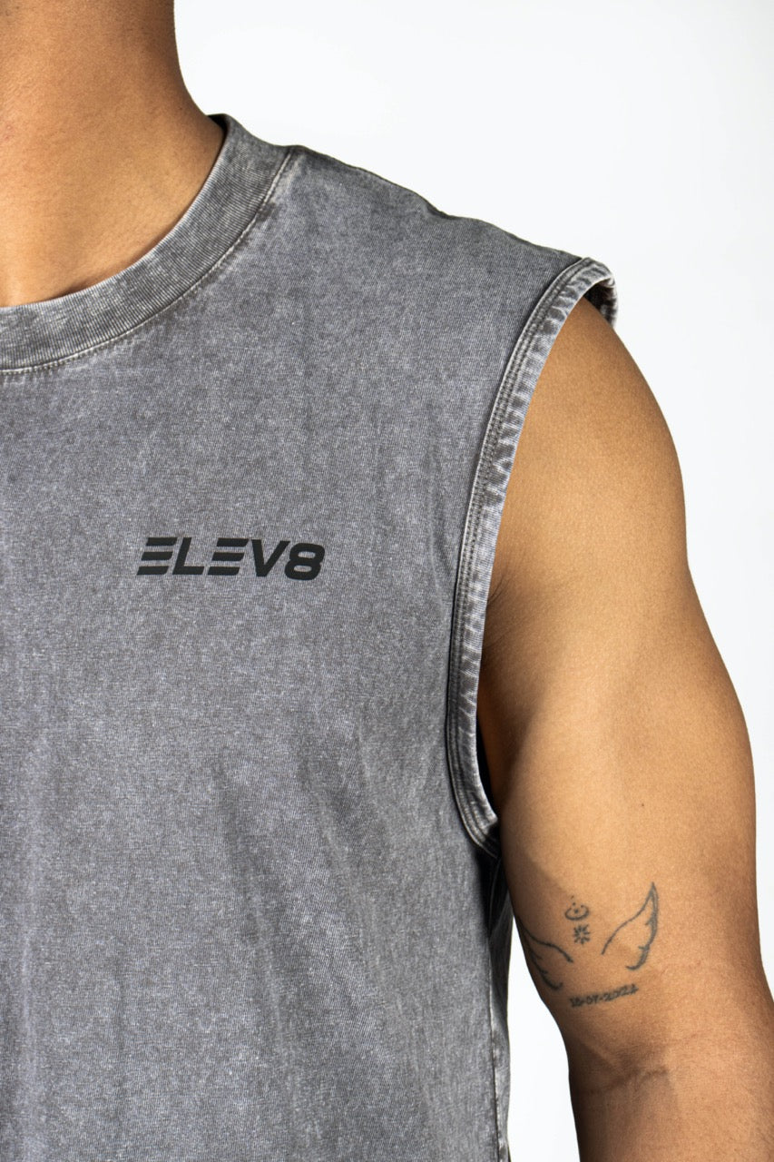 Elev8 Virtue print detail gray tank — gym clothing South Africa