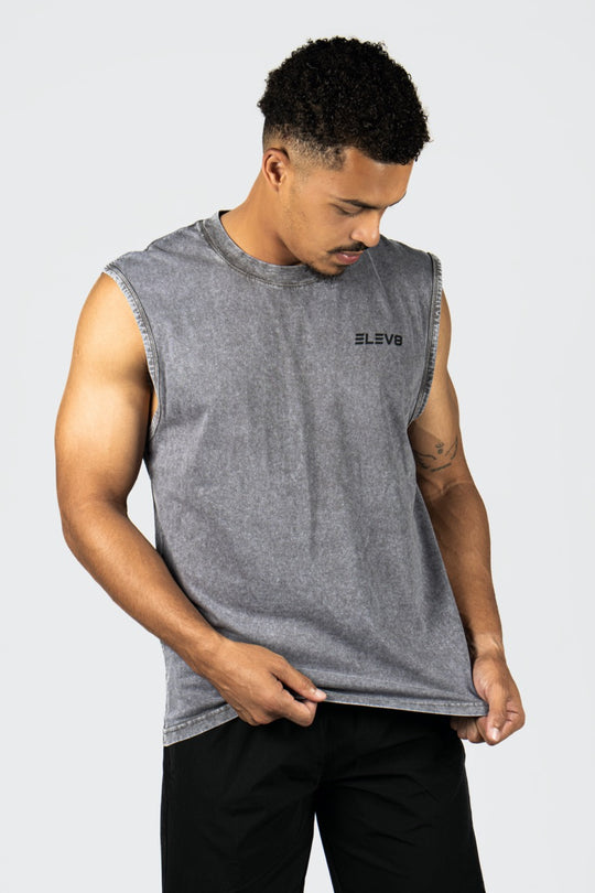 Elev8 gray sleeveless workout top men — activewear SA