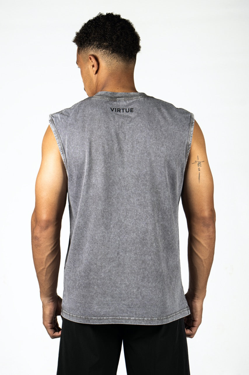 Elev8 gray mens gym tank top back — faith fitness apparel SA