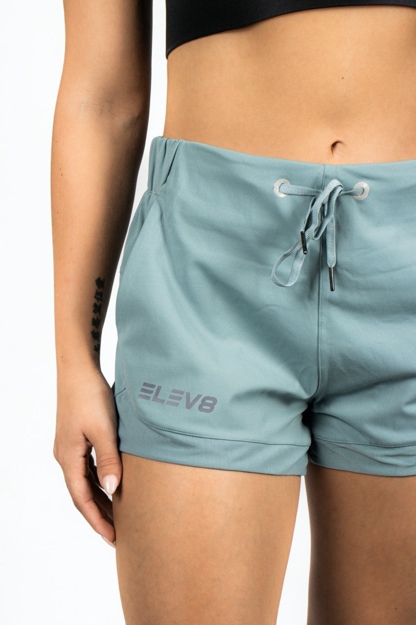 Elev8 ladies training shorts drawstring waistband — activewear South Africa