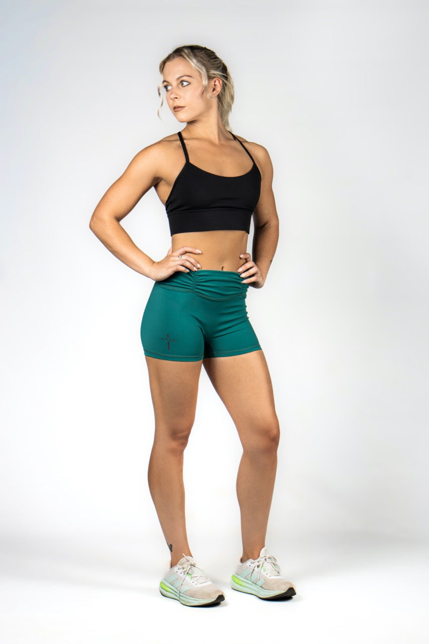 Elev8 teal high waist short tights — womens CrossFit shorts South Africa