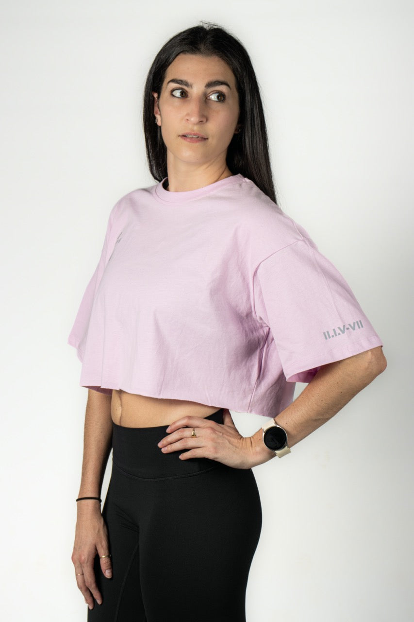 Elev8 purple womens oversized crop top — casual training wear South Africa