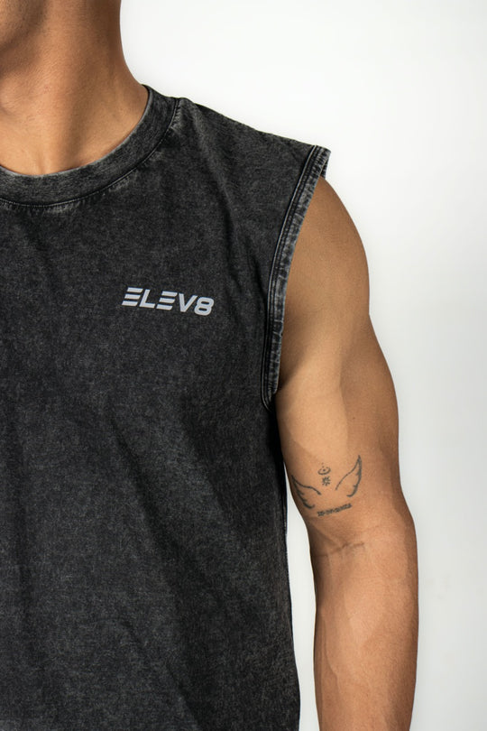 Elev8 Virtue Training Tank back print detail — Christian gym wear SA