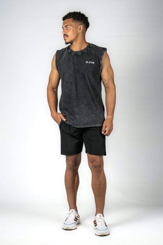 Elev8 Virtue Training Tank Black full length — mens gym apparel South Africa