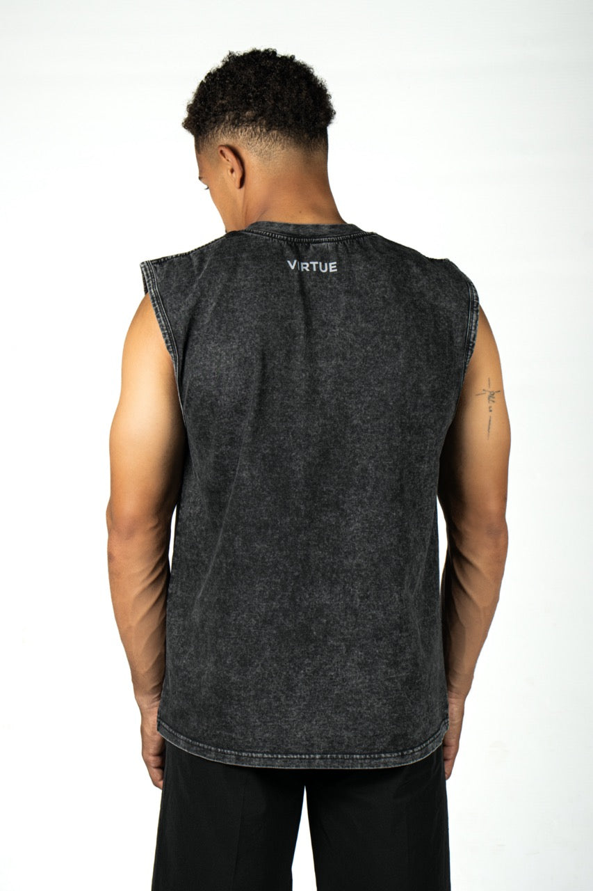 Elev8 mens black training tank back view — activewear South Africa