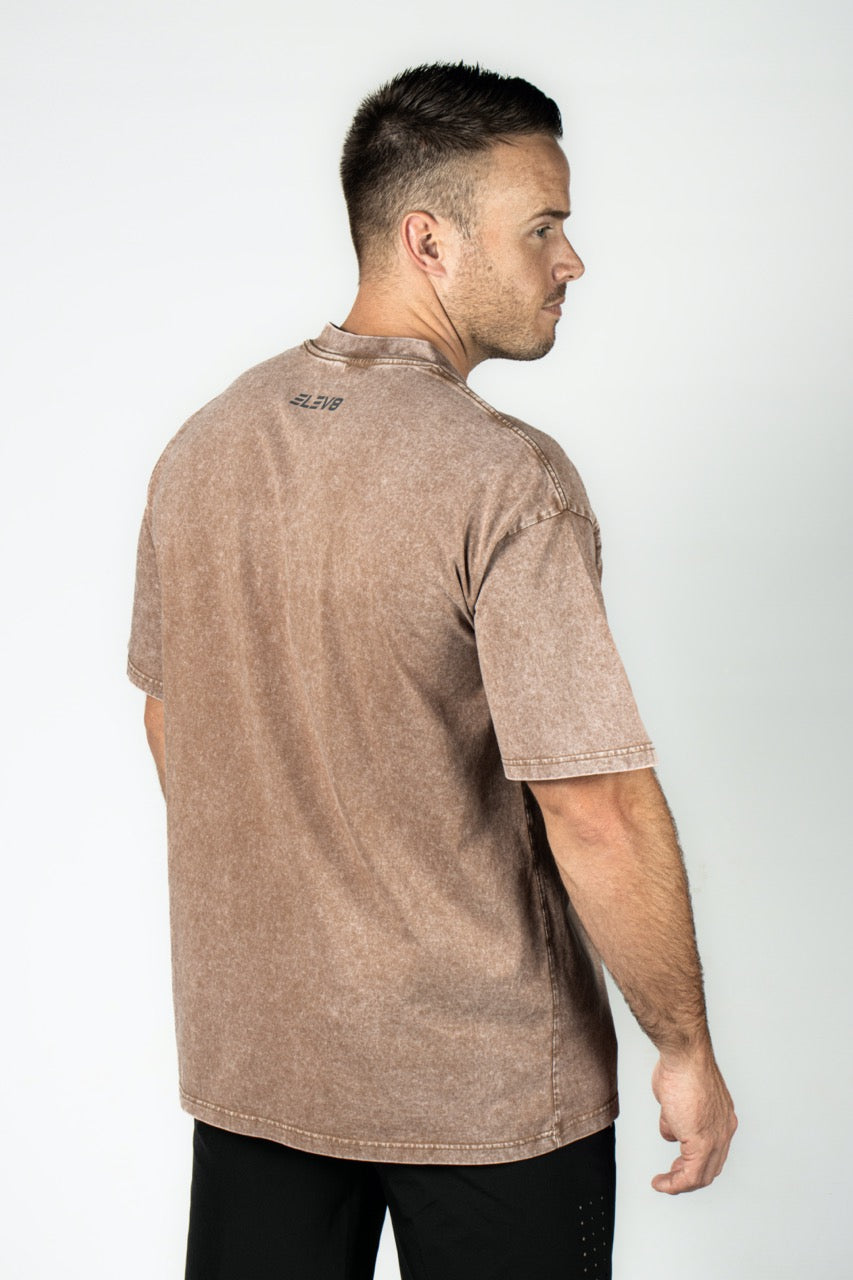 Elev8 gray oversized washed tee back — mens activewear South Africa