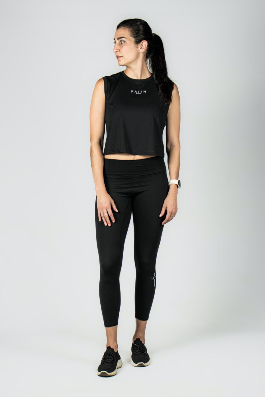 Elev8 Faith Muscle Tank Black — womens workout crop top South Africa