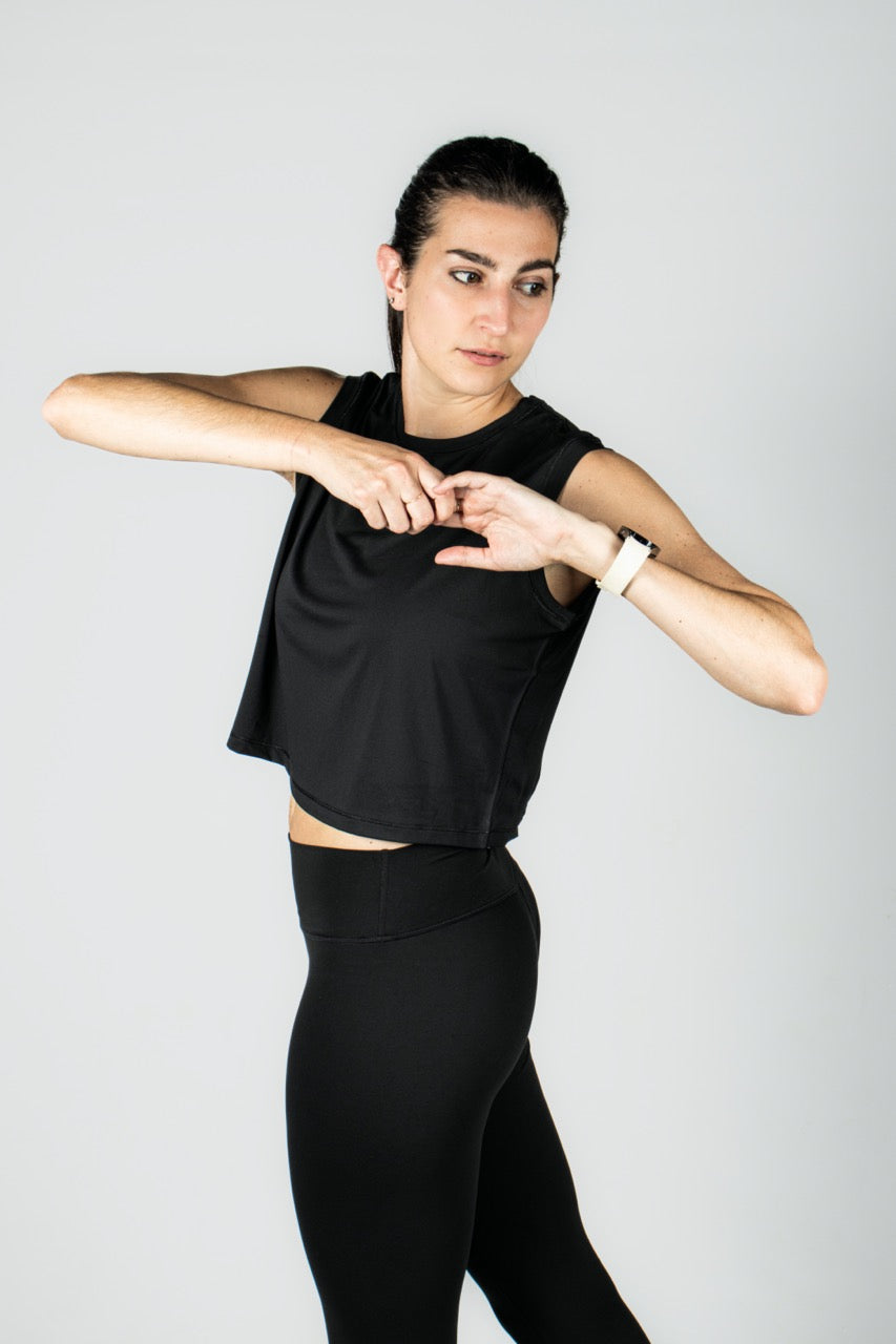 Elev8 Faith Crop Tank Black — womens CrossFit tank top South Africa