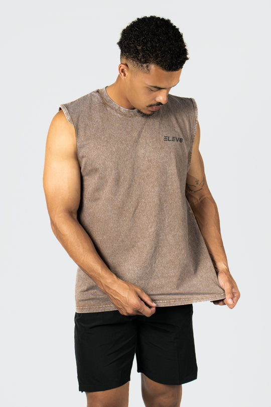 Elev8 brown mens training tank — gym wear South Africa