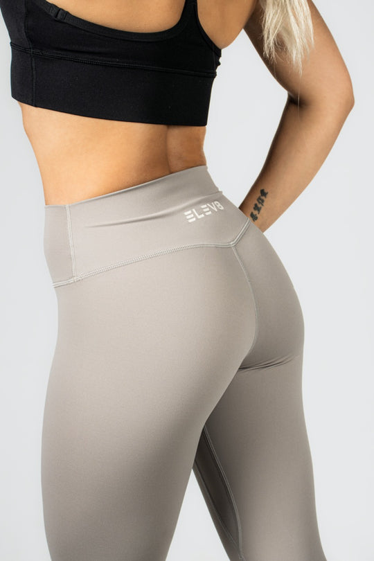 Elev8 gray high waist leggings waistband detail — womens activewear SA