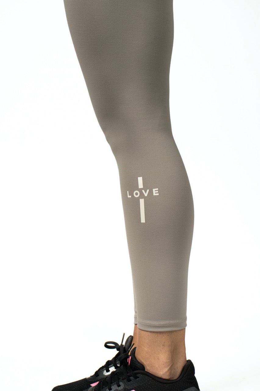 Elev8 gray leggings cross print — womens training tights South Africa